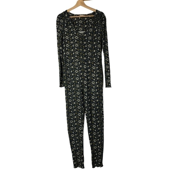 Free People Intimately Home Alone Longjohn One Piece Long Sleeve Pajamas S - Picture 2 of 7